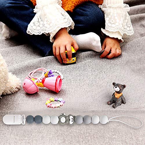 Cadenas Chupetes Bebé Chupetero Mordedor Koala Mapache Silicona Soothie Clip Chupete Holder Binky Clips para Niño y Chicas Sin BPA