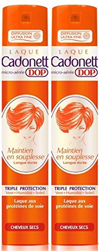 cadonett DOP – Laca mantenimiento en Souplesse larga duración Triple Protección para cabello secas – 300 ml – juego de 2