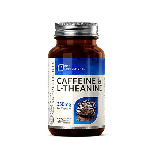 Cafeína (100 mg) + L-Teanina (250 mg) de Rise Supplements | 120 Cápsulas Vegetarianas | Fórmula de Productividad, Mezcla Nootrópica, para Energía y Enfoque