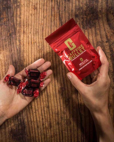 Caffeine Bullet 4 caramelo de menta: superan a los gel energéticos, cafeina chicle y cápsulas. Nutrición deportiva con electrolitos para correr maraton, ciclismo, gimnasio y entrenamiento resistencia