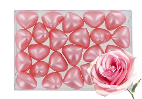 Caja de 24 perlas de aceite de baño fantasías - Corazón perfume rosa