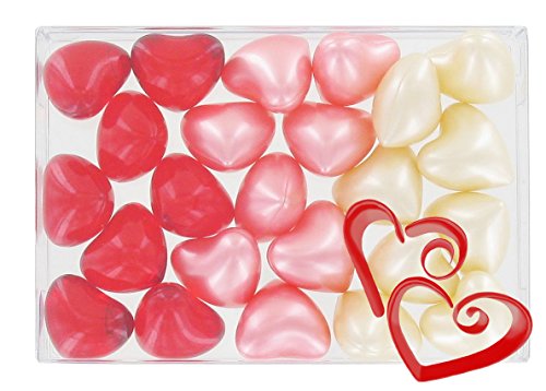 Caja de 24 perlas de aceite de baño fantasías - Corazones 3 perfumes