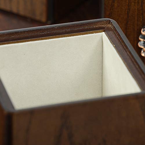 Caja De Almacenamiento De Escritorio Estante para Barra De Labios Estante para Guardar Joyas Caja De Maquillaje De Madera Creatividad Personalizada (Color : Brown, Size : 10.5 * 10.5 * 20.5cm)