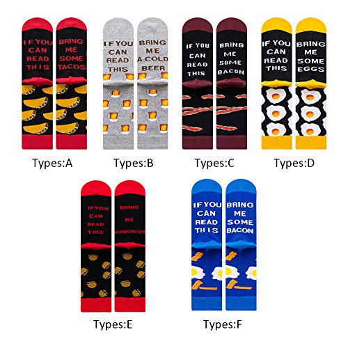 Calcetines para hombre 1 par de regalo suave otoño invierno hion desgaste diario IF you N AD this novedad tmas media pantorrilla carta impresa graciosa (E)