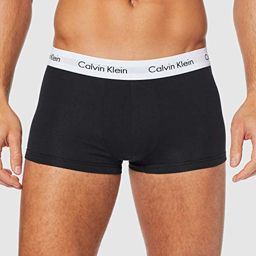 Calvin Klein 3p Low Rise Trunk Bóxer, Schwarz (Black 001), M (Pack de 3) para Hombre