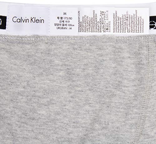 Calvin Klein Hombre - Pack de 3 bóxers de tiro medio - Cotton Stretch, Multicolour (Black/White/Grey Heather), L, (Pack de 3)