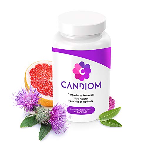 Candiom – Complemento contra la Candidose, el Candida Albicans y las Mycosas, 100% natural, contra la digestión déficil y los globos, para una flora intestinal y un sistema inmunitario sano.