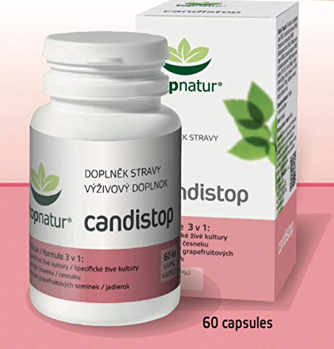 CANDISTOP - Complejo para Combatir Complicaciones por Hongo Candida. Eliminación de Infeccio de Candidiasis. Formula 100% Natural con Probióticos, Prebióticos, Extracto de Pomelo y Ajo