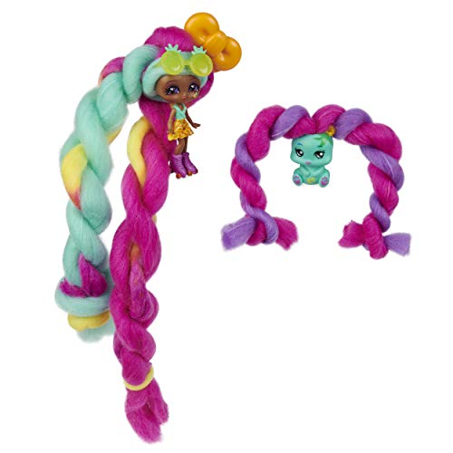 Candylocks-2-Pack, 7.5-cm Scented Collectible Doll and Pet with Accessories Mina Colada - Muñeca perfumada de 7,5 cm con Accesorios, Color Gris (Spin Master 6056827)
