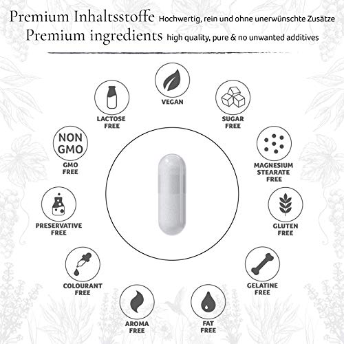 Capsulas de Magnesio - Alta Dosis - 400mg de Magnesium ELEMENTAL (puro), 664mg en Polvo, Probadas en Laboratorio - Sin Estearato de Magnesio, Vegano Producido en Alemania, Pack Anual 365 Unidades