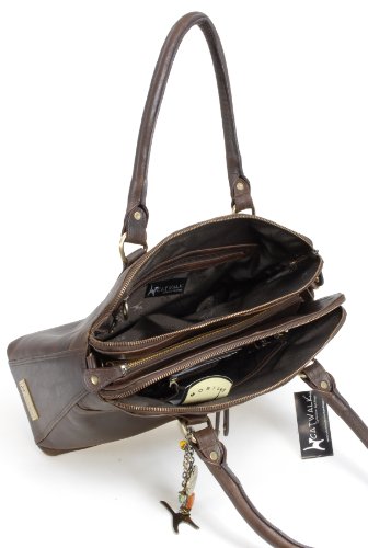 CATWALK COLLECTION - VICTORIA - Bolso de hombro estilo shopper - Cuero vintage - Marrón