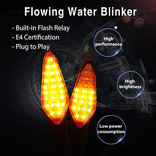 CCAUTOVIE Intermitentes Led Moto Universales Intermitentes Moto Homologados Luz Senal de Giro Indicator Faros Ambar (E-Mark E4)