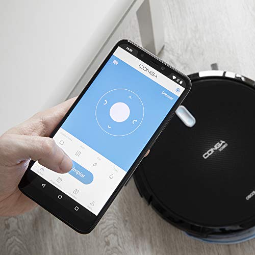 Cecotec Robot Aspirador Conga 1090 Connected Force. APP Control, Aspira, barre, friega y pasa la mopa, Alexa y Google Assistant, Cepillo especial para mascotas, Fregado inteligente.