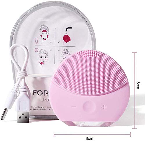 Cepillo de Limpieza Facial, Masajeador Facial y Dispositivo de Cuidado de la piel Antienvejecimiento Para Todos los Tipos de piel (Rosa4)