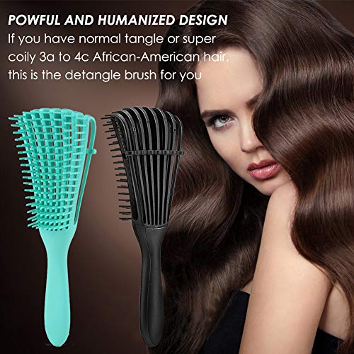 Cepillo Desenredador, Cepillo para Alisar Cabello, Cepillo Desenredante para Cabello Natural, Peine de Pelo Ocho Garras Cepillo, Apta para Pelo Afro 3a Hasta 4c, Ondulado, Rizado, Grueso