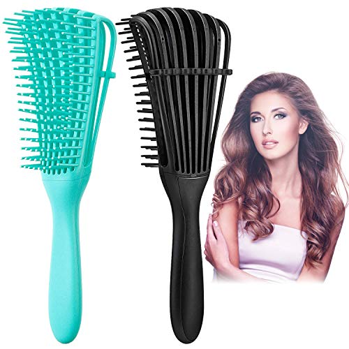 Cepillo Desenredador, Cepillo para Alisar Cabello, Cepillo Desenredante para Cabello Natural, Peine de Pelo Ocho Garras Cepillo, Apta para Pelo Afro 3a Hasta 4c, Ondulado, Rizado, Grueso