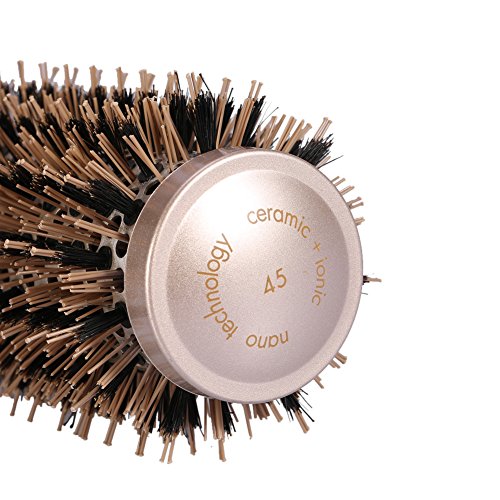 Cepillo nano cerámico iónico redondo para el secado de cabello con 4 dimensiones Cepillo del hierro de cerámica para secarse, el labrar, el encresparse (43mm)