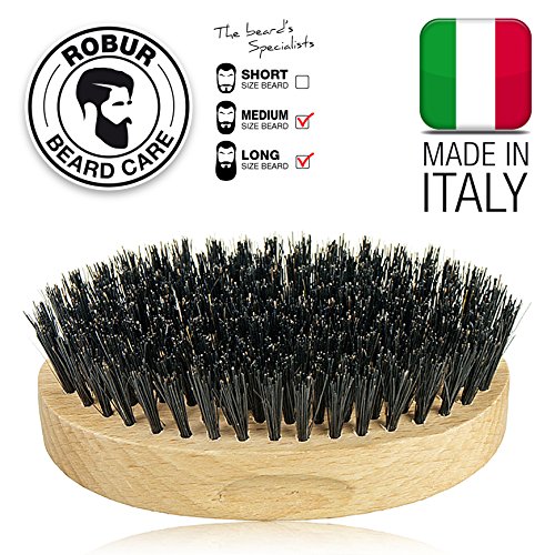 Cepillo para barba hecho en madera de haya y cerdas de jabalí 100% naturales. 100% made in Italy.