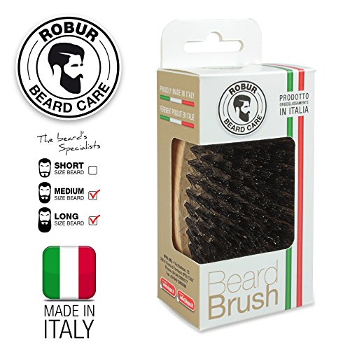 Cepillo para barba hecho en madera de haya y cerdas de jabalí 100% naturales. 100% made in Italy.
