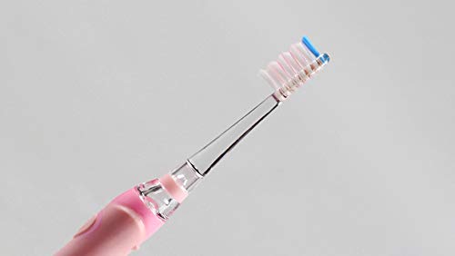 Cepillos de dientes eléctricos para niños con temporizador 3 cabezas de reemplazo para infantiles Cepillos de dientes poder Sonic con luz LED Operado a batería impermeable SG-677 (rosa)