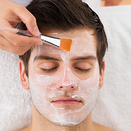 Cepillos de Mascarilla Pinceles de Máscara Facial Herramientas Cosméticas con Mango de Plástico Transparente, 5 Piezas