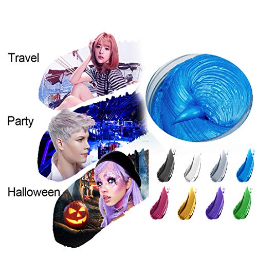 Cera del color del pelo, peinado mate natural para party.osplay, Halloween (Azul)