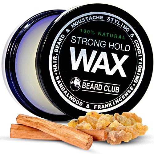Cera Para el Cabello, Bálsamo para Barba y Cera Para Bigote Para Hombres | 100% Natural | Sándalo e Incienso | Acondiciona el Cabello y Reduce la Piel Seca con un Acabado Mate de Larga Duración