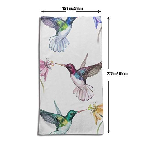 CGHD ~ Hermosos colibríes Coloridos Toallas Florales Fibra extrafina, Ultra Absorbente y ecológico 15,7 27,5 Pulgadas