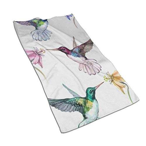 CGHD ~ Hermosos colibríes Coloridos Toallas Florales Fibra extrafina, Ultra Absorbente y ecológico 15,7 27,5 Pulgadas