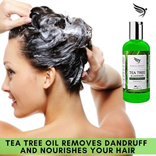 Champú AntiCaspa de Aceite de Arbol de Te - [Fabricado en U.K] Terapéutico | Mata las Bacterias del Cuero Cabelludo y el Cabello Escamosos con Picazón | Previene los Piojos-Hombres y Mujeres | 250ml