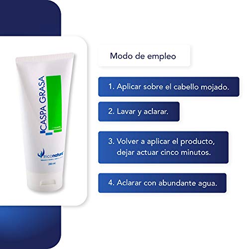 Champu Anticaspa pelo graso sin sulfatos ni parabenos tratamiento profesional sólido Anticaspa y seborreica y Dermatitis función 2 en 1 Anti caspa y elimina la grasas del cuero cabelludo 200ml