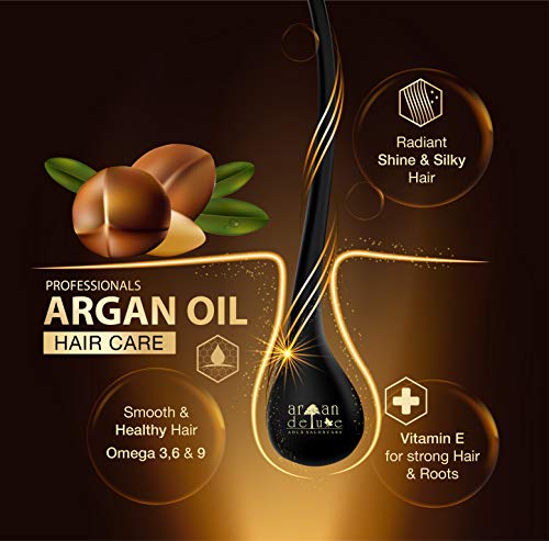 Champú Argan Deluxe 300 ml. - Con Aceite de Argán altamente hidratante, para un cuidado diario del cabello aportando suavidad y brillo.