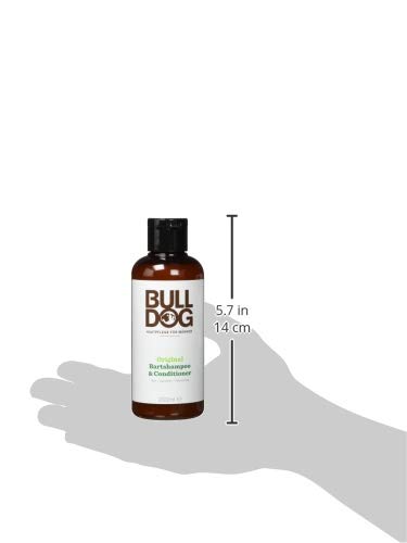 Champú y acondicionador para barba original de Bulldog para hombre, 1 unidad (200 ml).