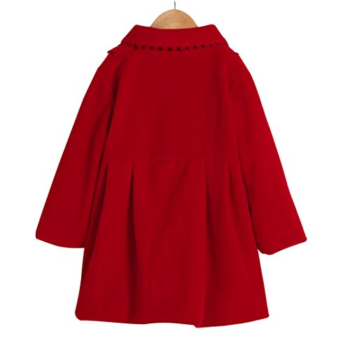 Chaqueta bebé niña, Bebé niñas otoño Invierno Manto Abrigo Chaqueta Ropa de Abrigo 24 Mes - 6 Años (Rojo, Tamaño:2 Años)