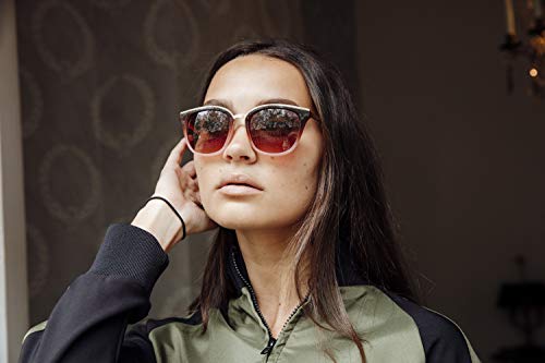 Cheapass Gafas de sol Marrones Montura Gradual con Parte Superior Dorada Metalica para Mujeres con protección UV400