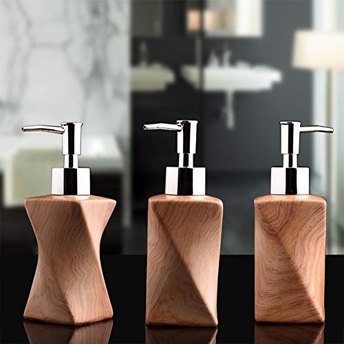 CHENYU Dispensador de jabón de Ducha Crema líquido de cerámica jabón de Mano con Tapa Recargable para baño o Cocina, dispensador de jabón (ARC)