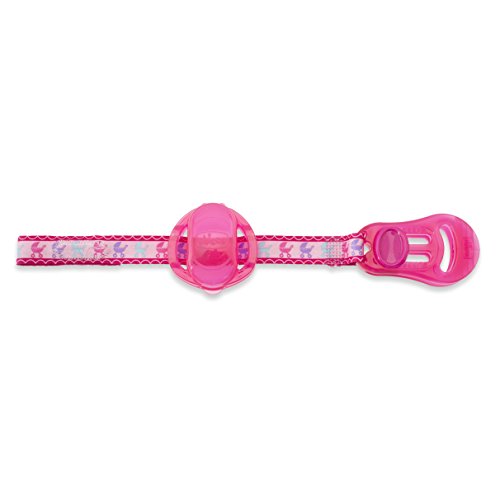 Chicco - Clip portachupete con protegechupetes integrado, color rosa, 0 meses +