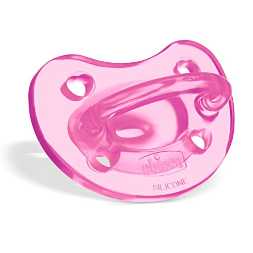 Chicco Phisio Soft - Chupete todo goma de silicona para 0 - 6 meses, color rosa