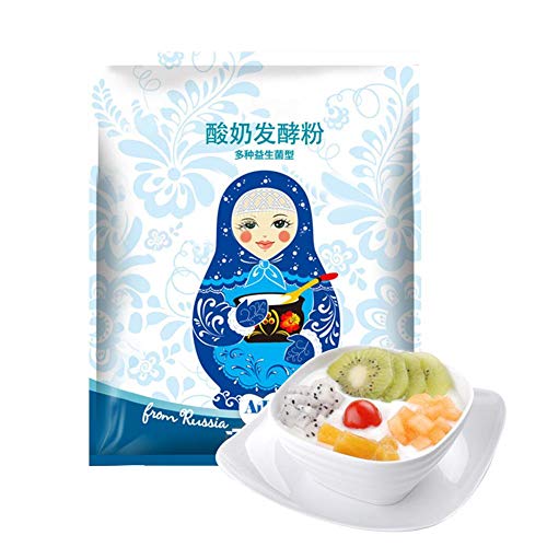 Childlike Iniciador De Yogurt Levadura Lactobacillus En Polvo Yogur Ácido Láctico Bacterias Levadura En Polvo Suministros De Cocina para Hornear (1 G/Bolsita, 10 Bolsitas)