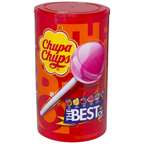 Chupa Chups Original, Caramelo con Palo de Sabores Variados, Tubo Eancode de 100 unidades de 12 gr. (Total 1.200 gr.)