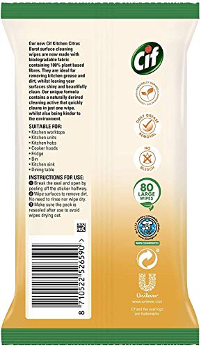 Cif Citrus Burst - Toallitas de cocina (390 g)