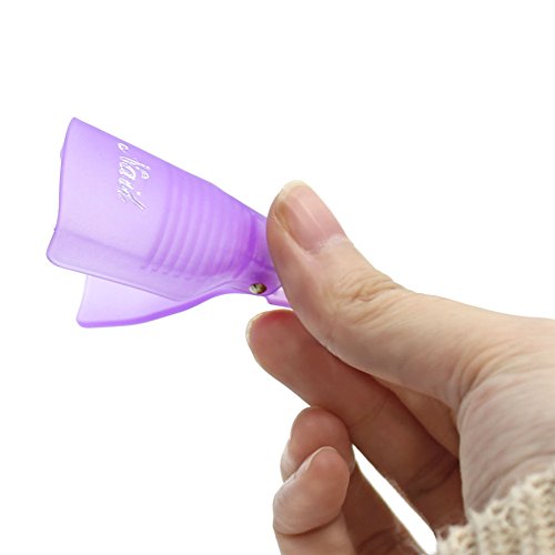 CINEEN Eliminador de Esmalte de uñas y Gel UV cápsula de Remojo de uñasy 50 Almohadillas de Algodón(Púrpura） …