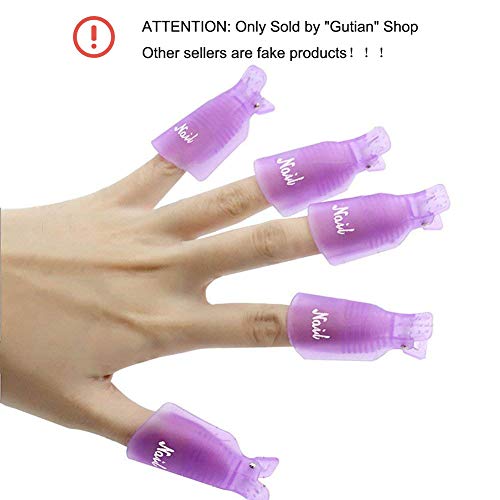 CINEEN Eliminador de Esmalte de uñas y Gel UV cápsula de Remojo de uñasy 50 Almohadillas de Algodón(Púrpura） …