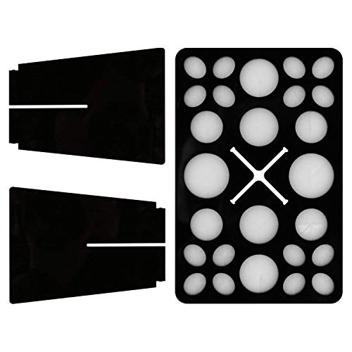 CINEEN Soporte de para cepillos de maquillajes plegable Titular de cepillo del maquillaje de secado Panel de herramientas estante organizador cosmético(Negro)