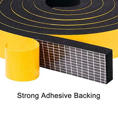 Cinta de espuma gruesa autoadhesiva 25 mm (W) x 10 mm (T) x 4 M (L) Ventana de inicio de celda cerrada Puerta de puerta Excluidora Selladora de burletes Cinta aislante a prueba de sonido, 2 piezas