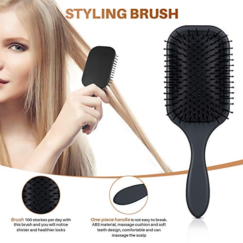 CISHANJIA Set de Peines de Pelo Profesional para el Cuidado del Cabello, 9pcs Cepillo de Pelo, Peine, Cepillo de Masaje para el Cuidado del Cabello, No más enredos, adultos y niños