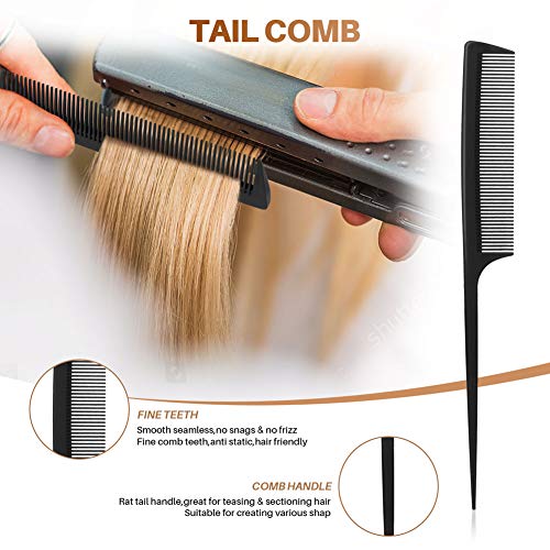 CISHANJIA Set de Peines de Pelo Profesional para el Cuidado del Cabello, 9pcs Cepillo de Pelo, Peine, Cepillo de Masaje para el Cuidado del Cabello, No más enredos, adultos y niños