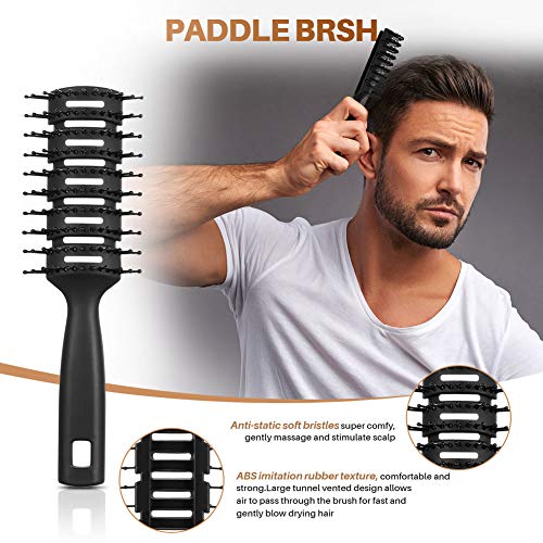 CISHANJIA Set de Peines de Pelo Profesional para el Cuidado del Cabello, 9pcs Cepillo de Pelo, Peine, Cepillo de Masaje para el Cuidado del Cabello, No más enredos, adultos y niños