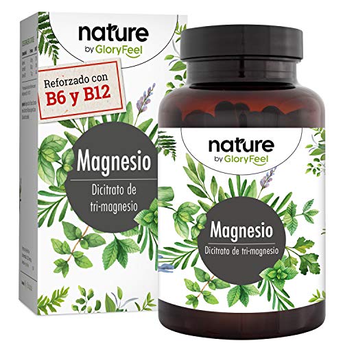Citrato de Magnesio Premium 2580mg Alta dosificación - 400mg de Magnesio puro elemental + Vitamina B12 y B6 por dosis diaria- 180 cápsulas veganas sin aditivos- Fabricado en Alemania