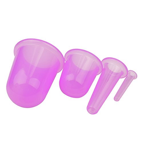 CkeyiN ® 1set/4pcs Tazas de Catación Masaje del Cuerpo Cara Cuello Silicona (Púrpura)
